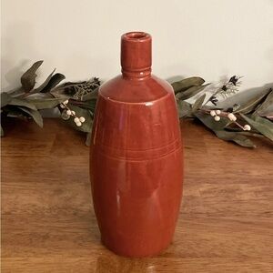 Vintage Lancers CeramicTerracotta Glazed Wine Bottle Art Pottery Portugal 1970s